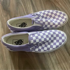 Vans Purple and White Checkered Flats